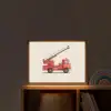 Illustratie - Brandweer - Rood - Minimalistisch Light Box met batterij (Wandlamp kind) middel -sfeer1_kind