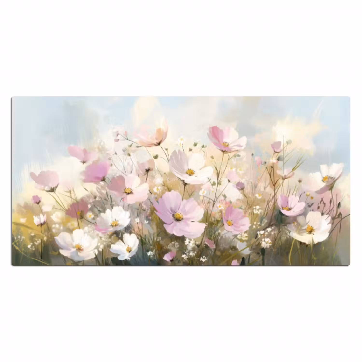 Schreibtischunterlage - Blumenfeld - Helle Farbtöne - Gemalt
