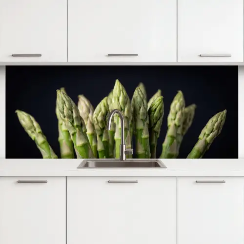Asperges - Groen - Zwart keuken achterwand 2 middel -3d