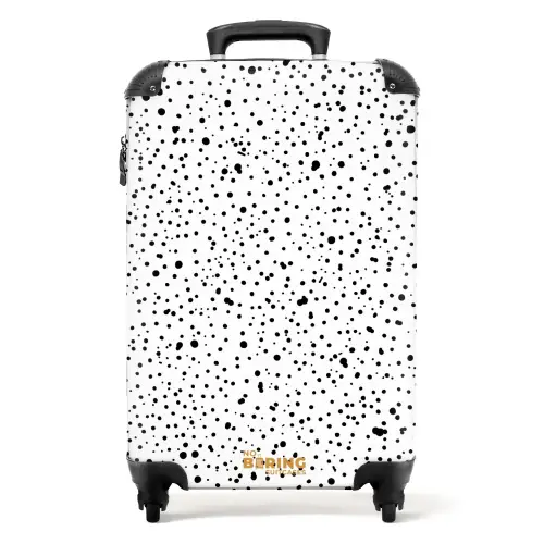 Zwarte stippen over een witte achtergrond NBS - Handbagage koffer - Volwassenen Unisex middel -productfoto_recht