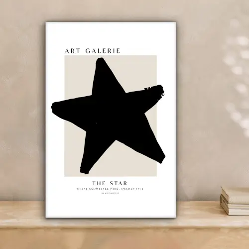 Sterren - Zwart - Kerstmis - Feestdagen canvas 2cm klein -sfeer1