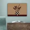 Minimalistisch - Vaas - Bloemen - Bruin canvas 2cm klein -sfeer4