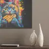Kat - Graffiti - Kleurrijk - Wafel - Eten PET vilt klein -sfeer6_closeup