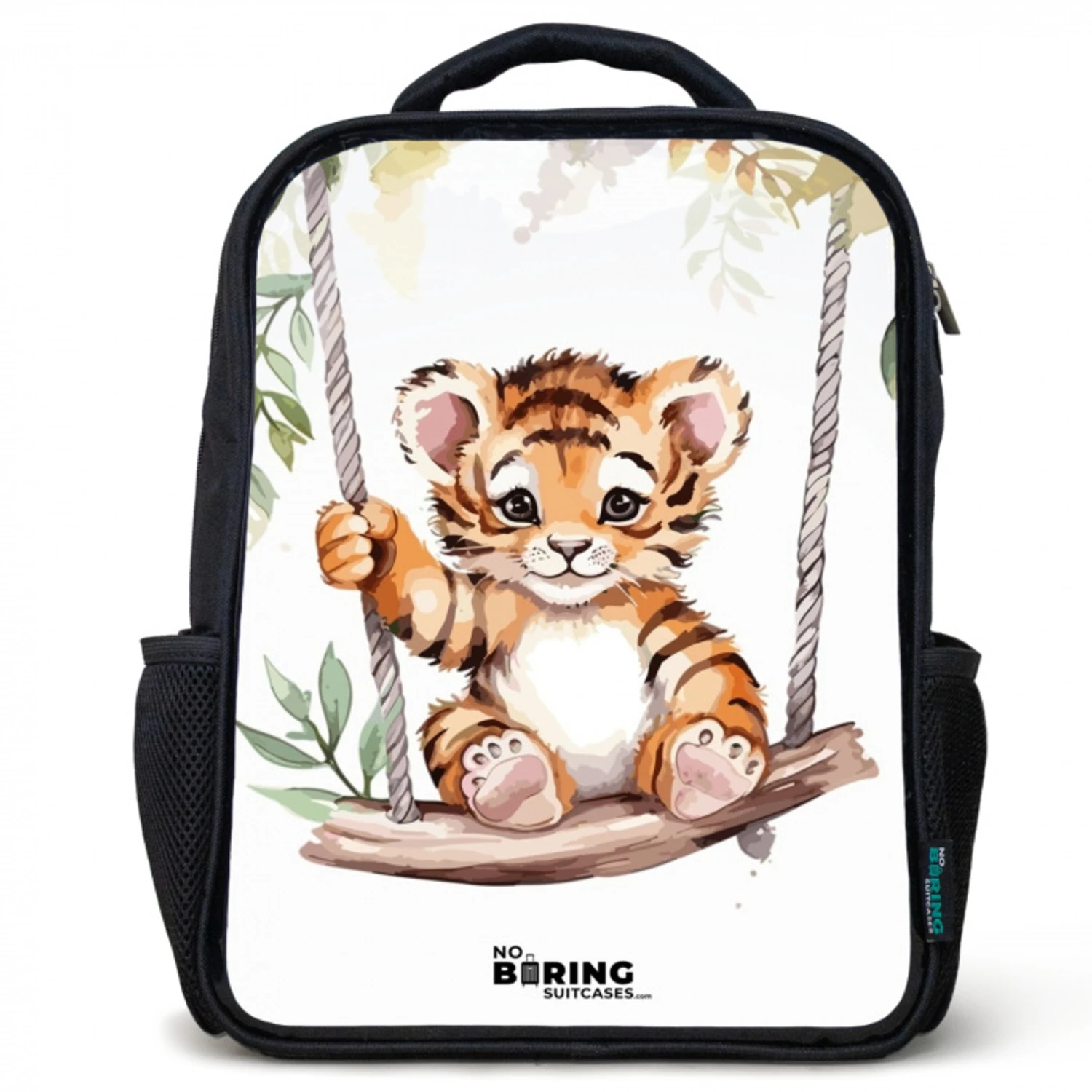 Timo tijger Rugzak - Zwart middel -3d