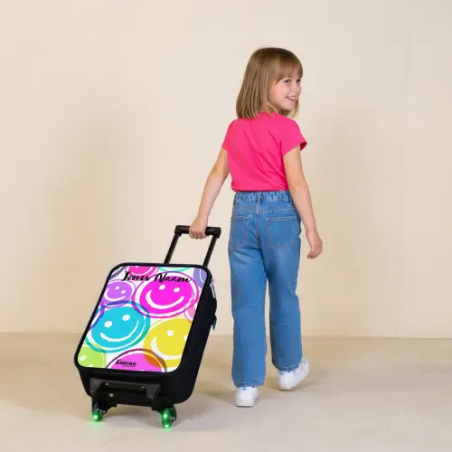 Kleurrijke glimlachexplosie Kinderkoffer - Zwart klein -sfeer1