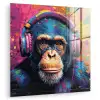 Graffiti - Chimpanzee - Street art - Koptelefoon - Aap plexiglas 5mm klein -zzzproduct_nieuw