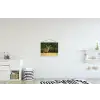 Hert - Gewei - Gras - Natuur - Dieren - Groen textielposter latten blank klein -kinderkamer