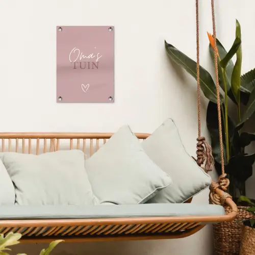Oma's Tuin met Hart tuinposter los doek klein -sfeer7