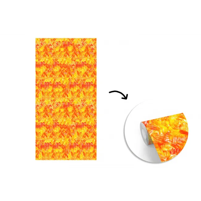 Verf - Oranje - Geel fotobehang vinyl groot 64 -3d