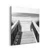 Loopbrug - Hout - Strand - Zee aluminium wit klein -3d