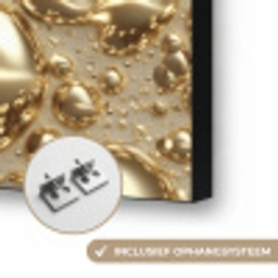 Druppels - Organisch - Goud Textielframe zwart klein 947 -USP_ophangsysteemNL