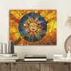 Mozaïek - Zon - Geel - Cirkel PET vilt klein -sfeer1