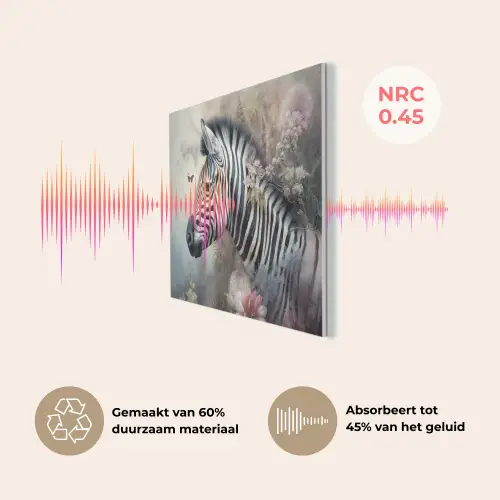 Zebra - Wilde dieren - Vlinder - Bloemen PET vilt klein -USP_NL