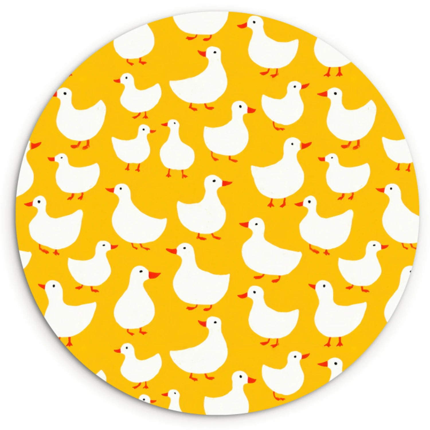 Eendjes - Patroon - Geel Wandcirkel kunststof plaat 5mm dik klein 188 -3d