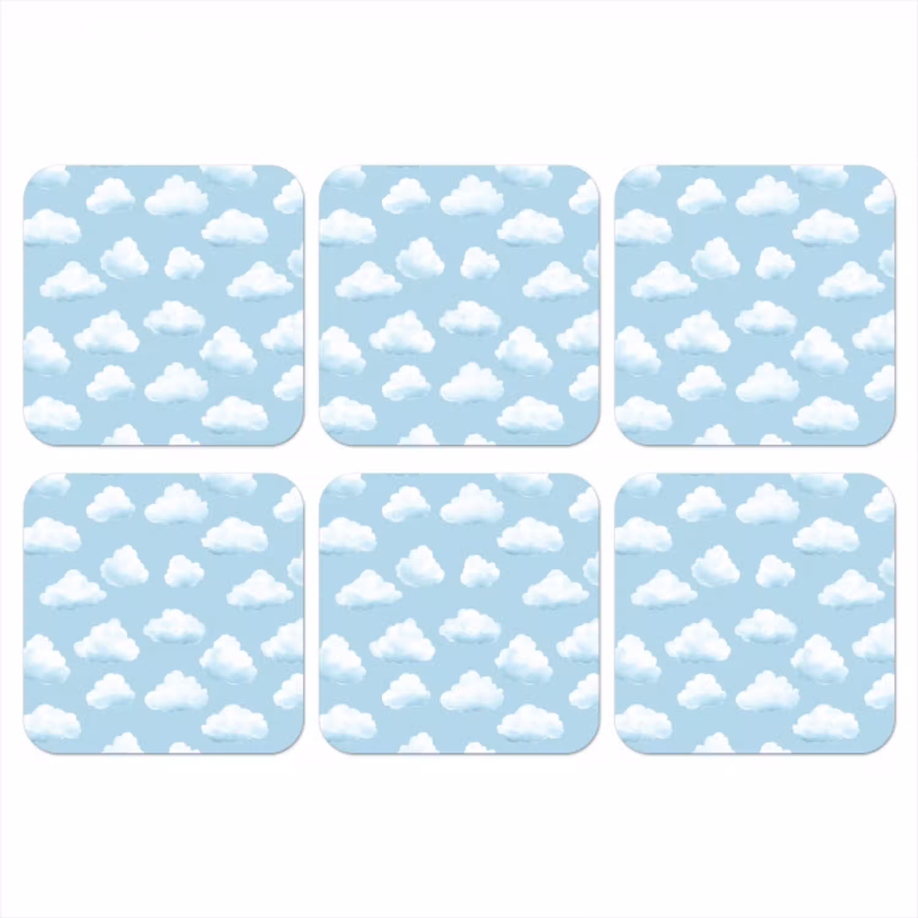 Wolken - Illustratie - Blauw onderzetter kurk middel 366 -3d