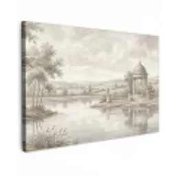 Landschap - Water - Natuur - Sepia canvas 2cm klein -z3d