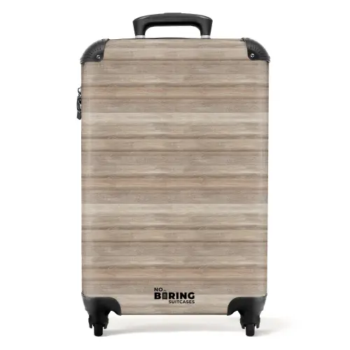 Lichte houten planken met horizontale nerf NBS - Handbagage koffer - Volwassenen Unisex middel -productfoto_recht