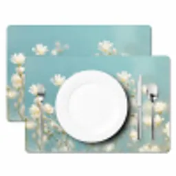 Stengels - Bloemen - Lucht - Wit Placemat vinyl groot -zzsfeer2_Kitchenyeah-website