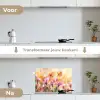 Vlinders - Oranje - Bloemen keuken achterwand spatscherm klein -voor_na_NL