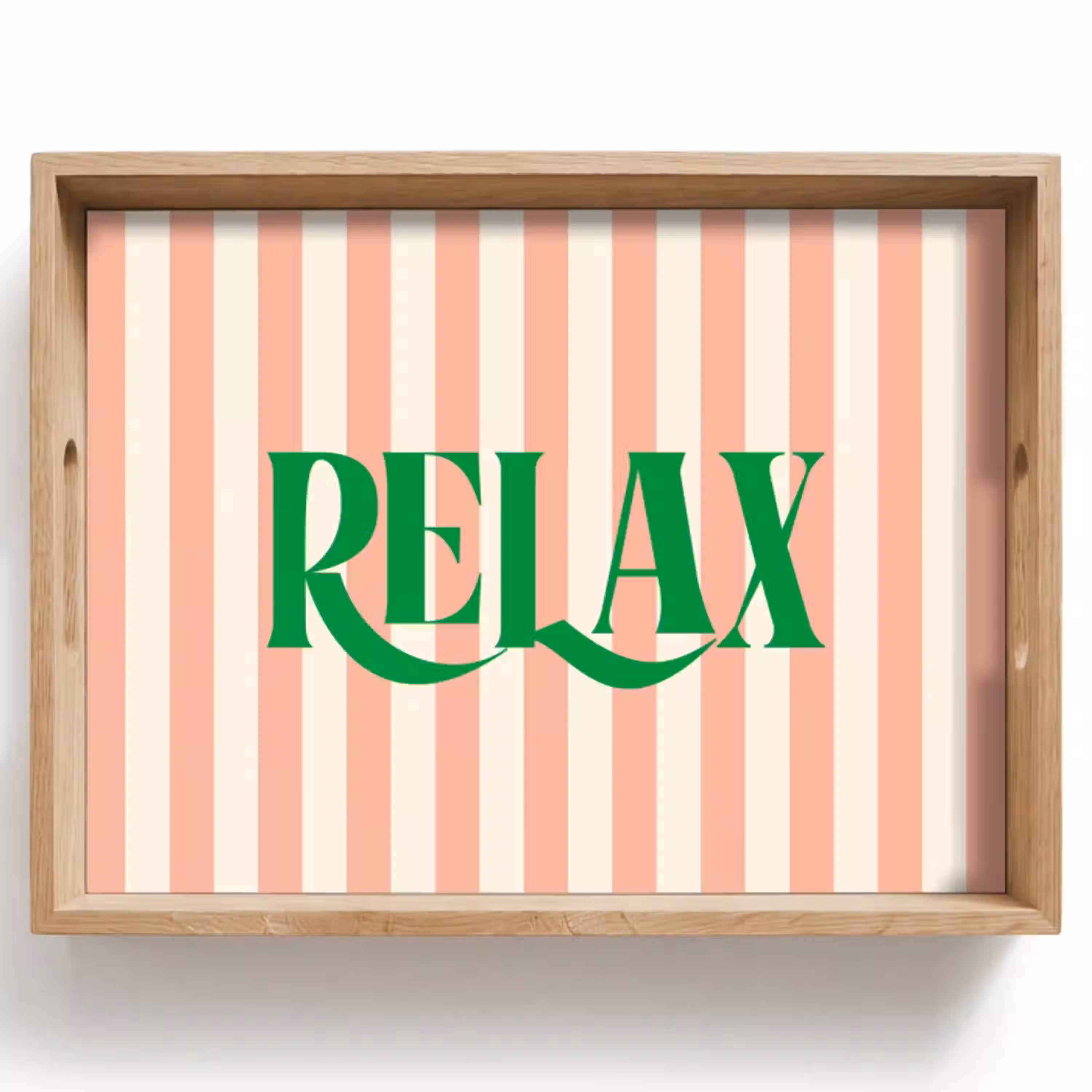 Zachtroze - Groen - Strepen - Relax Dienblad Rechthoek middel -z3d_shopping