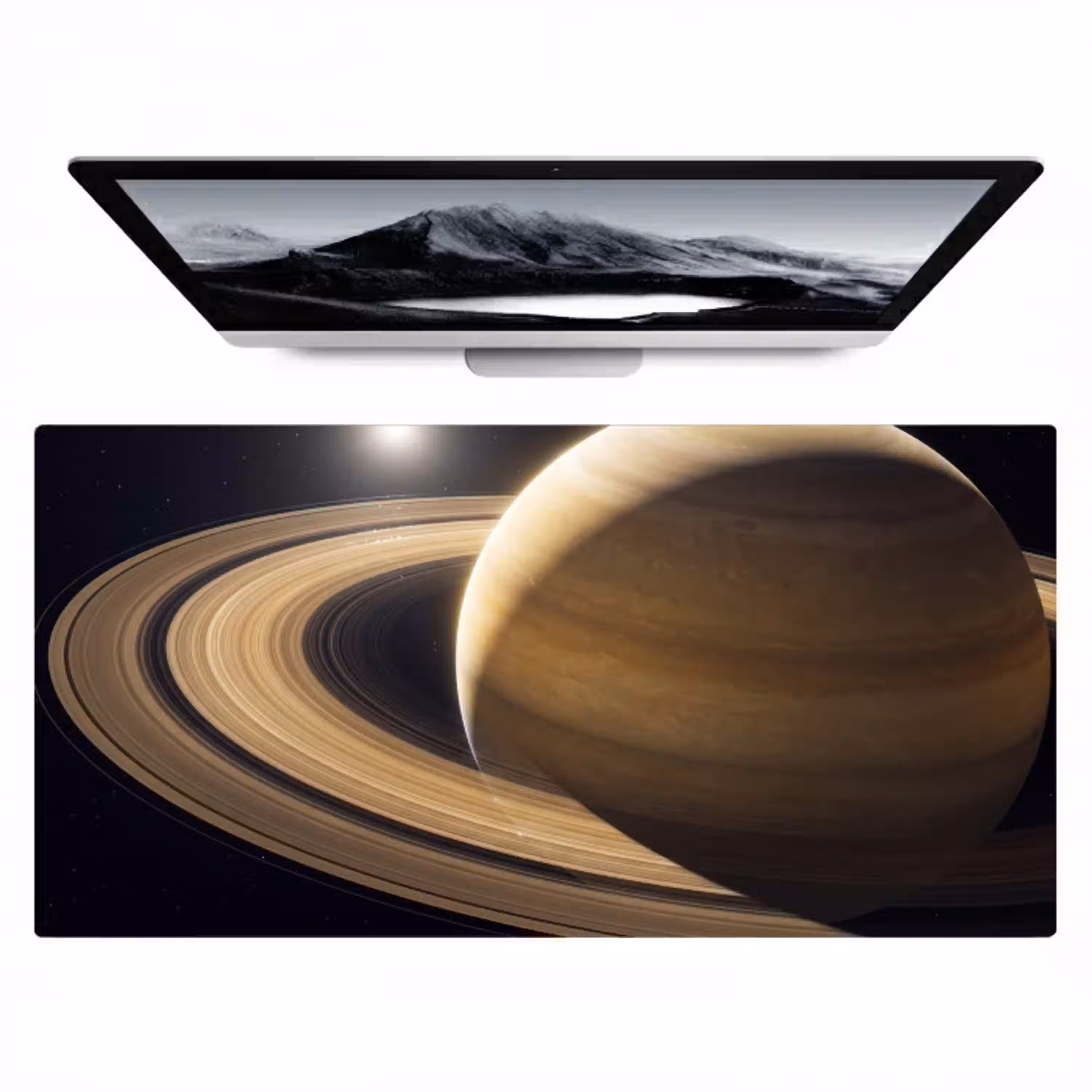Planeet - Ringen - Ruimte Muismat XXL klein -zzz3d