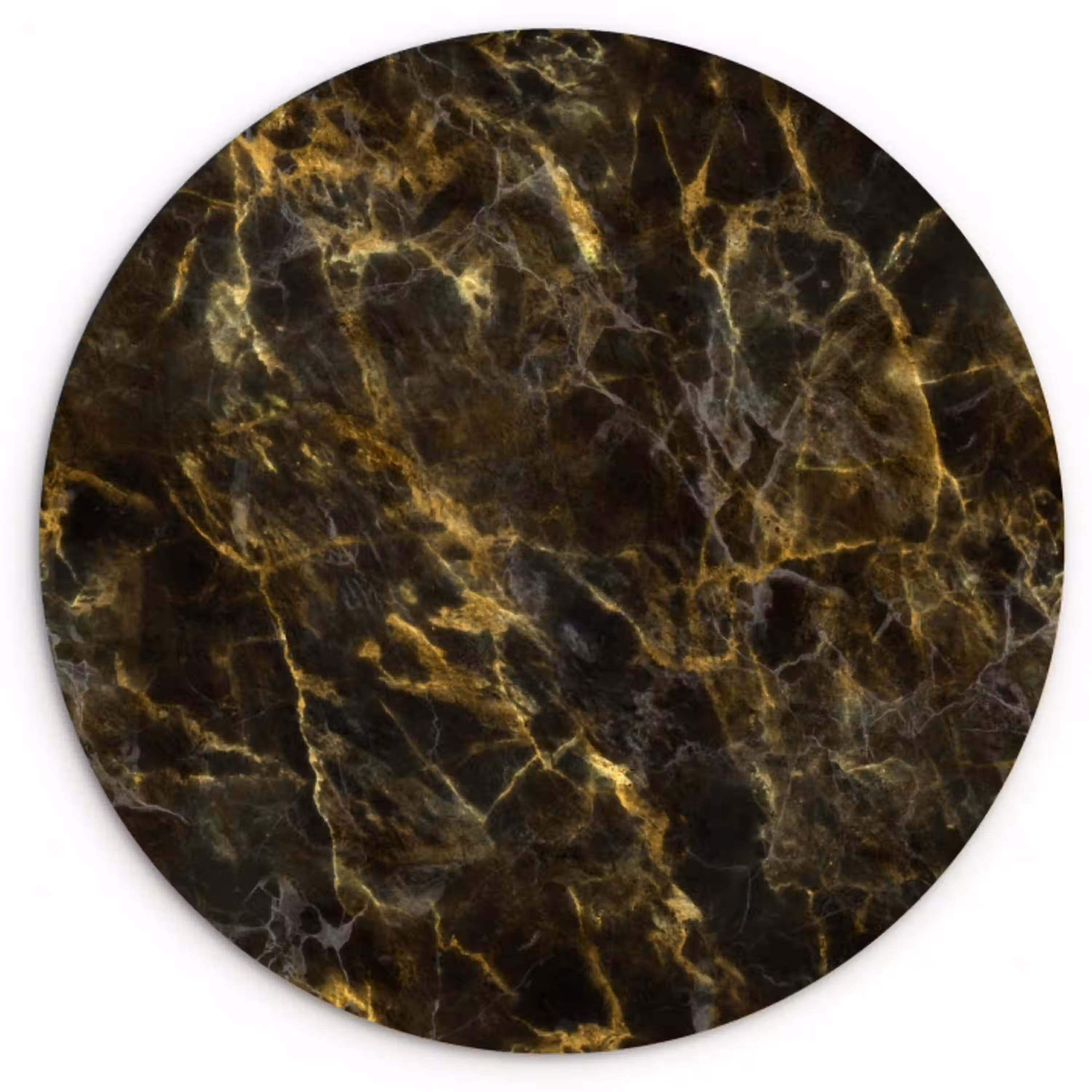 Zwart - Marmer - Goud Wandcirkel plexiglas klein 852 -3d