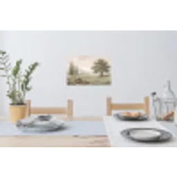 Heuvellandschap - Bomen - Natuur - Groen Muursticker klein -eettafel