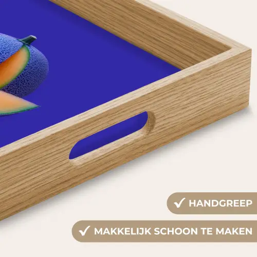Meloen - Blauw - Oranje - Kunstzinnig Dienblad Rechthoek middel -USP_HandgreepNL