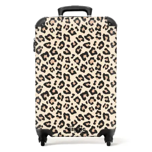 Beige luipaardvlekkenpatroon NBS - Handbagage koffer - Volwassenen Unisex middel -productfoto_recht