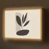 Plant - Beige - Japandi Light Box met batterij (Wandlamp) middel -z3d_website