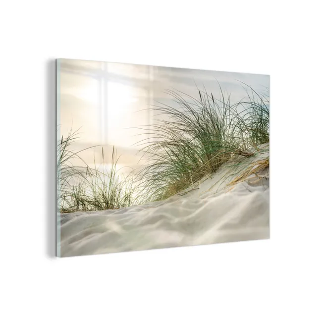 Glas schilderij - Duin - Waddeneilanden - Water