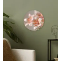 Lelies - Meeldraden - Roze - Wazig Wandcirkel kunststof plaat 5mm dik klein -sfeer3