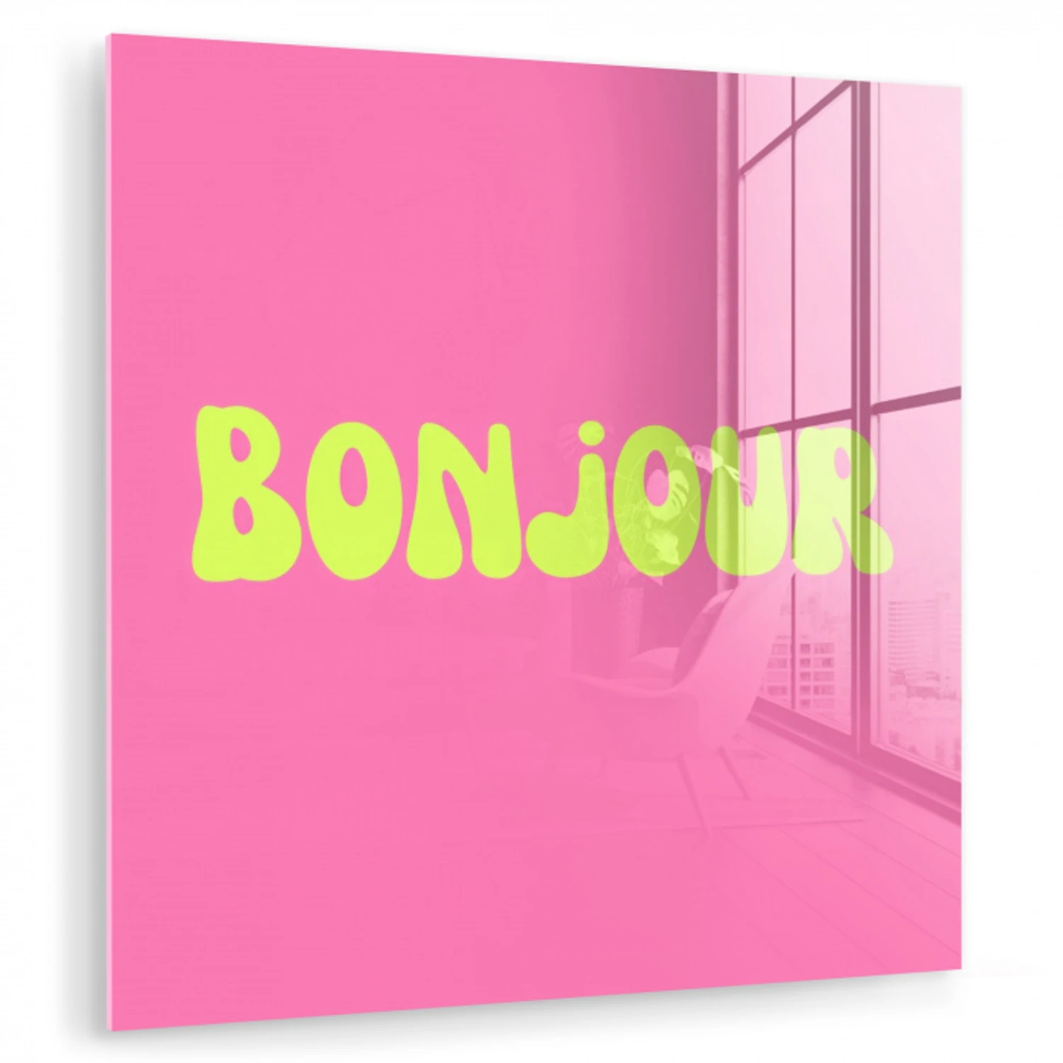 Roze - Groene bonjour - Organisch plexiglas 5mm klein -zzzproduct_nieuw