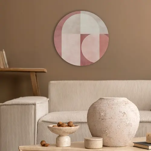 Figuren - Abstract - Roze Akoestische PET Vilt - Rond klein -sfeer1