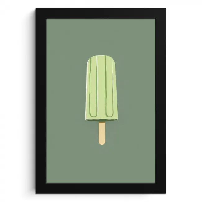 Groen - Waterijsje - Stokje - Illustratie KitchenYeah - Keuken - Fotolijst klein -3d