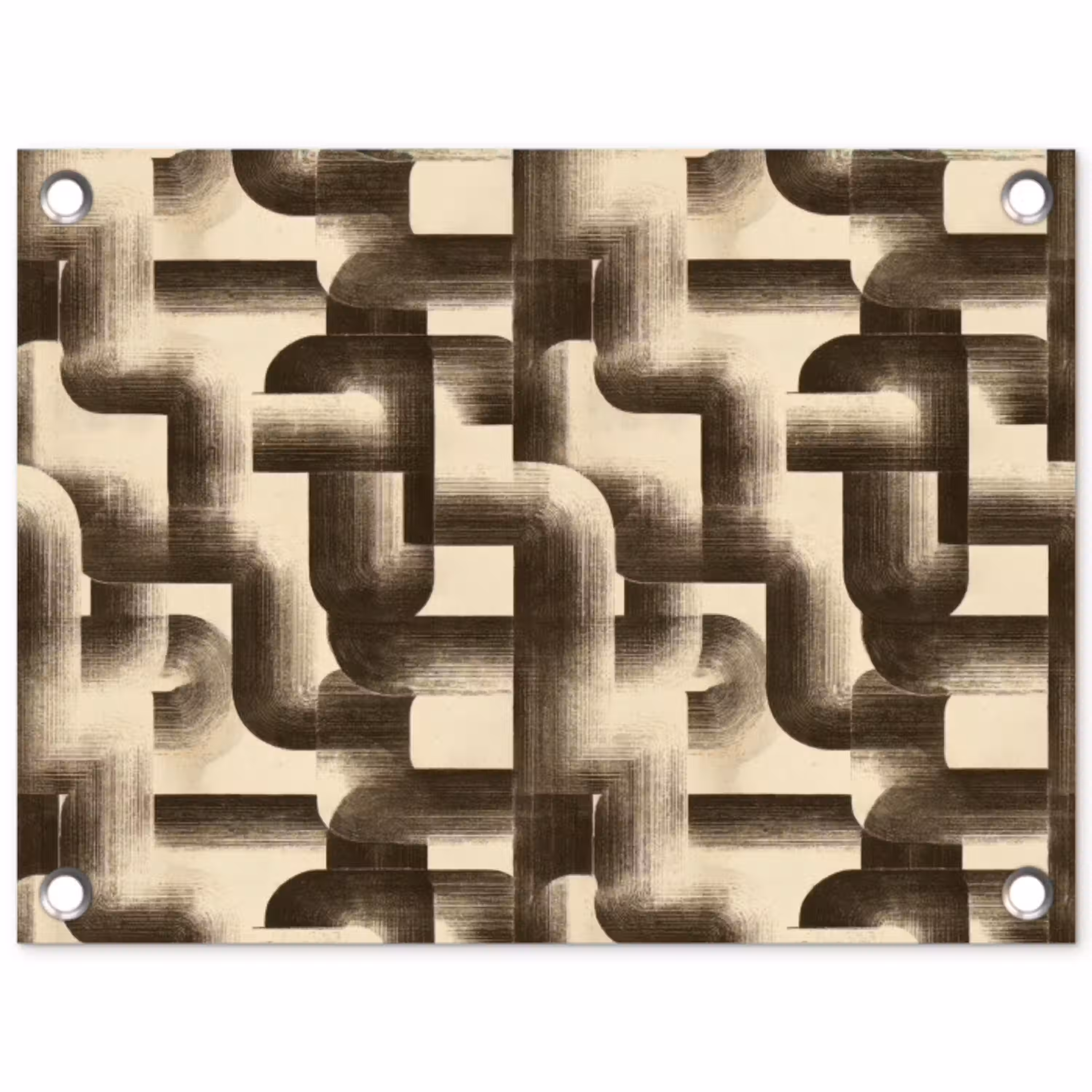 Abstract - Retro - Zwart tuinposter los doek klein 239 -3d