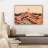 Zon - Kleurrijk landschap - Bergen canvas 2cm klein -sfeer6