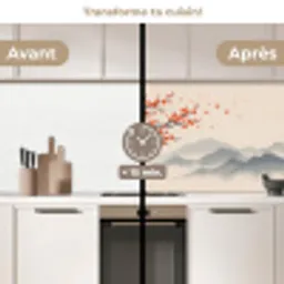 Aziatisch - Bloesem - Rood keuken achterwand 2 middel -voor-na2_FR