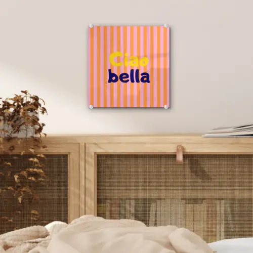 Verticaal - Strepen - Oranje - Ciao bella plexiglas 5mm klein -sfeer4