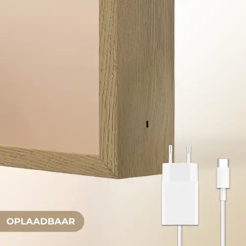 Koffie - Melkschuim - Lach - Beige Light Box met batterij (Wandlamp) middel -USP_websiteoplaadbaarNL