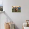 Longhorn - Landschap - Zonsondergang tuinposter los doek klein -sfeer8