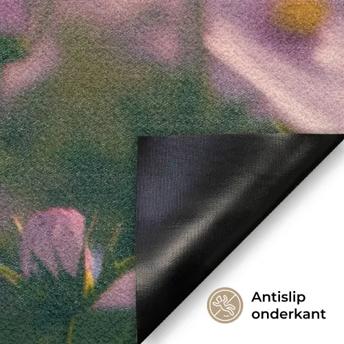 Bloemen - Paars - Wazig Deurmat klein -antislip_NL