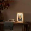 Bloemen - Verf - Kunst - Modern Light Box met kabel (Tafellamp) klein -sfeer4