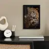Wilde dieren - Panter - Portret - Zwart - Dieren fotolijst zwart zonder passe partout klein -sfeer1
