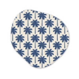 Symmetrisch - Palm - Blauw Wandcirkel Organisch Aluminium middel 851 -3d
