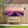 Lavendelveld - Zonsondergang - Paars - Bloemen Tuinposter op houten frame 2 cm dik xxl -sfeer4