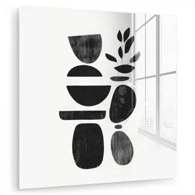 Japandi - Zwart - Abstract plexiglas 5mm klein -zzzproduct_nieuw