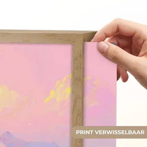 Bergtoppen - Wolken - Dromerig Light Box met batterij (Wandlamp) middel -USP_websiteprintNL