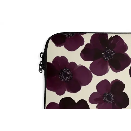 Bloemen - Aquarel - Paars laptophoes neopreen klein 279 -detail