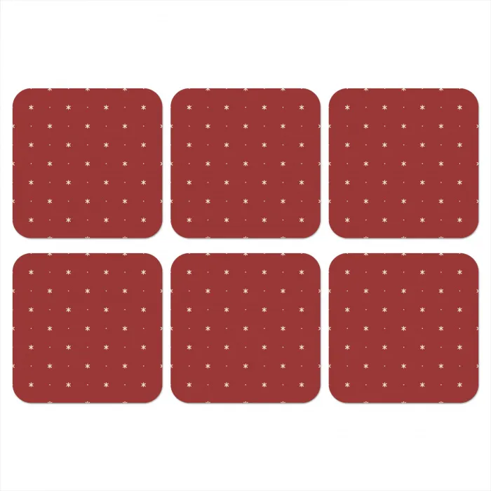 Patroon - Stippen - Sterren - Rood onderzetter kurk middel 366 -3d